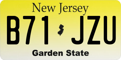 NJ license plate B71JZU