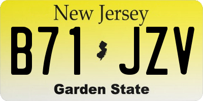 NJ license plate B71JZV