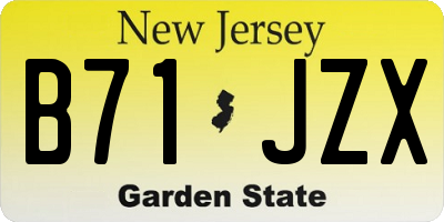 NJ license plate B71JZX