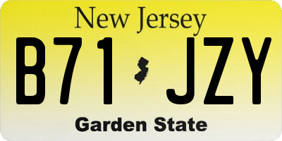 NJ license plate B71JZY