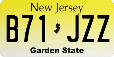 NJ license plate B71JZZ