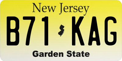 NJ license plate B71KAG