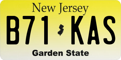 NJ license plate B71KAS
