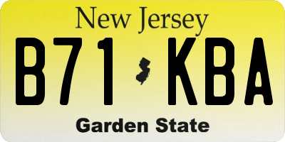 NJ license plate B71KBA