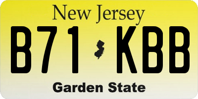 NJ license plate B71KBB