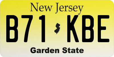 NJ license plate B71KBE