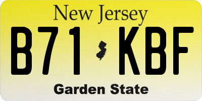 NJ license plate B71KBF
