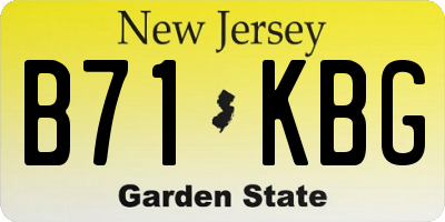 NJ license plate B71KBG