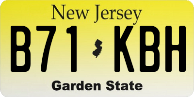 NJ license plate B71KBH