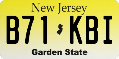 NJ license plate B71KBI