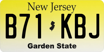 NJ license plate B71KBJ