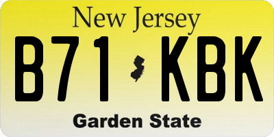 NJ license plate B71KBK