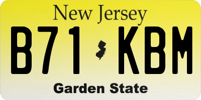 NJ license plate B71KBM