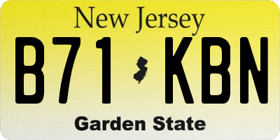 NJ license plate B71KBN