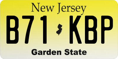 NJ license plate B71KBP