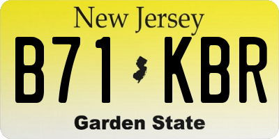 NJ license plate B71KBR