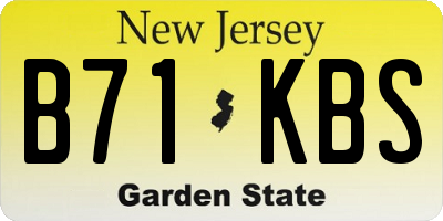 NJ license plate B71KBS