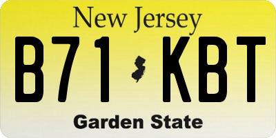 NJ license plate B71KBT