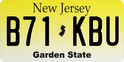 NJ license plate B71KBU