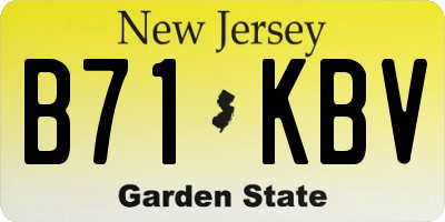NJ license plate B71KBV
