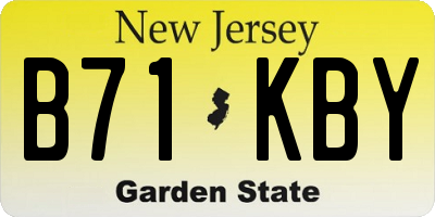 NJ license plate B71KBY