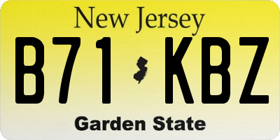 NJ license plate B71KBZ