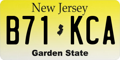 NJ license plate B71KCA