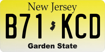 NJ license plate B71KCD