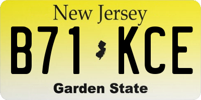 NJ license plate B71KCE