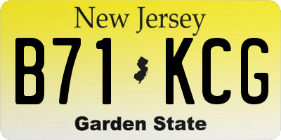 NJ license plate B71KCG