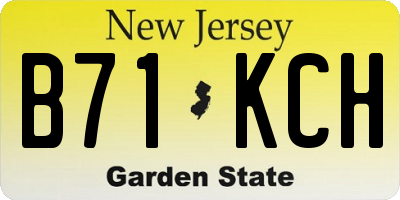 NJ license plate B71KCH