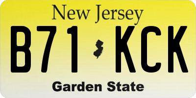 NJ license plate B71KCK