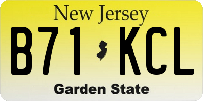 NJ license plate B71KCL