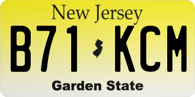 NJ license plate B71KCM