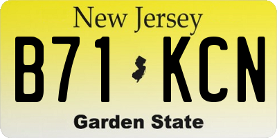 NJ license plate B71KCN