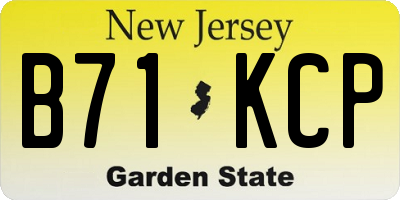 NJ license plate B71KCP