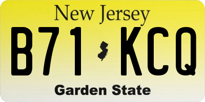 NJ license plate B71KCQ