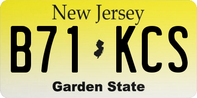 NJ license plate B71KCS
