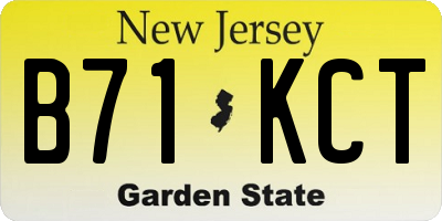 NJ license plate B71KCT