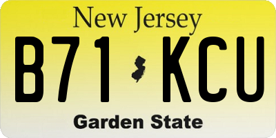 NJ license plate B71KCU