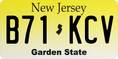 NJ license plate B71KCV