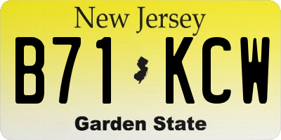 NJ license plate B71KCW