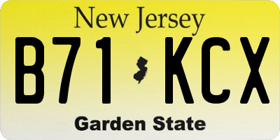 NJ license plate B71KCX