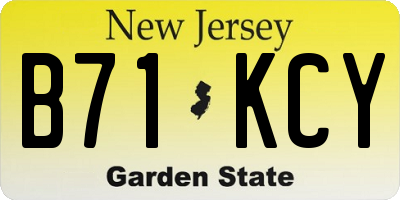 NJ license plate B71KCY