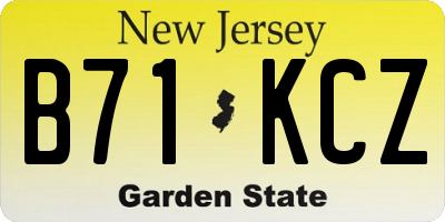 NJ license plate B71KCZ
