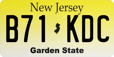 NJ license plate B71KDC