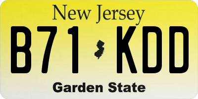 NJ license plate B71KDD
