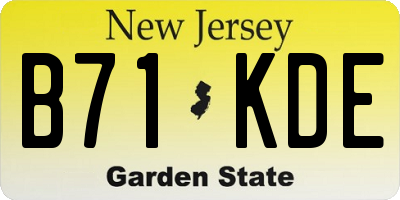 NJ license plate B71KDE