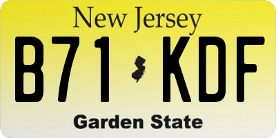 NJ license plate B71KDF