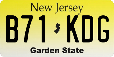 NJ license plate B71KDG